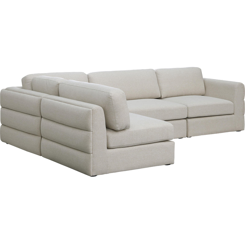 Meridian Beckham Fabric Sectional 681Beige-Sec4B IMAGE 1