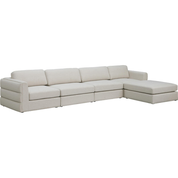 Meridian Beckham Fabric Sectional 681Beige-Sec5A IMAGE 1