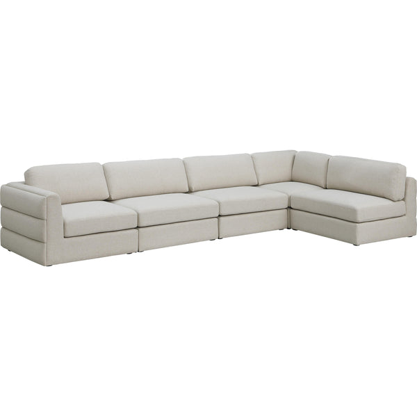 Meridian Beckham Fabric Sectional 681Beige-Sec5B IMAGE 1