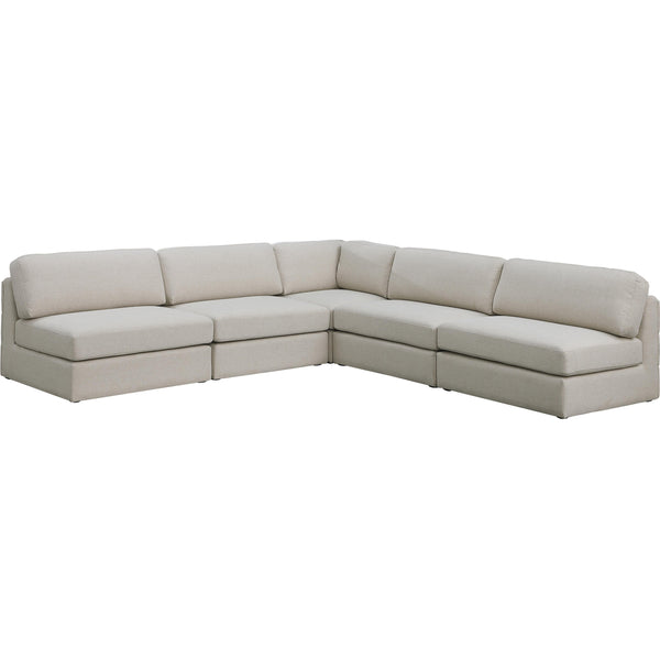 Meridian Beckham Fabric Sectional 681Beige-Sec5C IMAGE 1