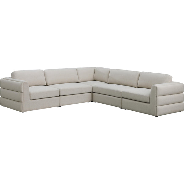 Meridian Beckham Fabric Sectional 681Beige-Sec5D IMAGE 1