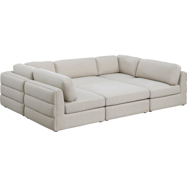 Meridian Beckham Fabric Sectional 681Beige-Sec6A IMAGE 1