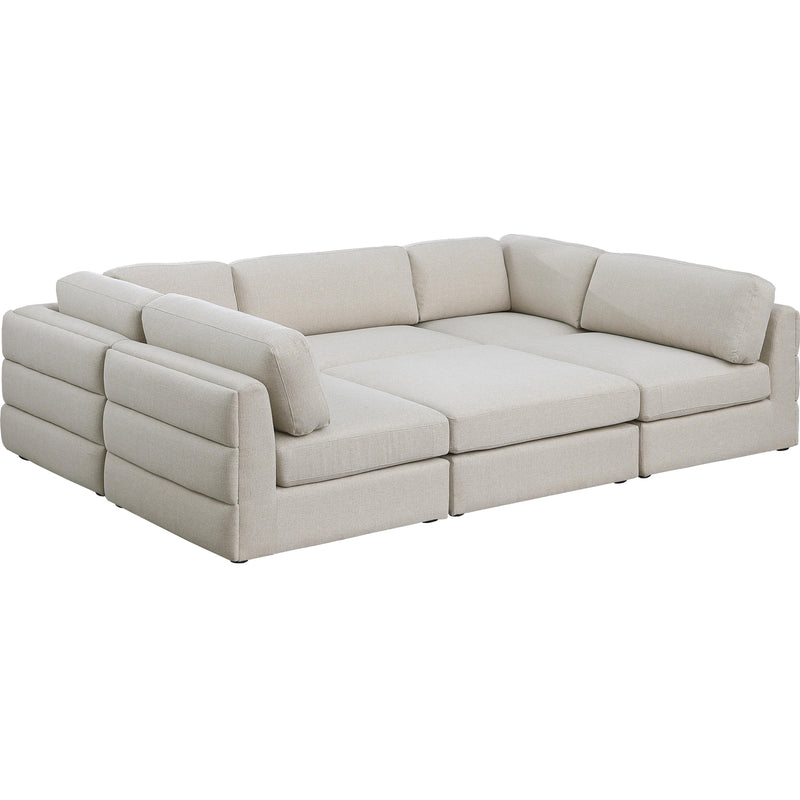 Meridian Beckham Fabric Sectional 681Beige-Sec6A IMAGE 1