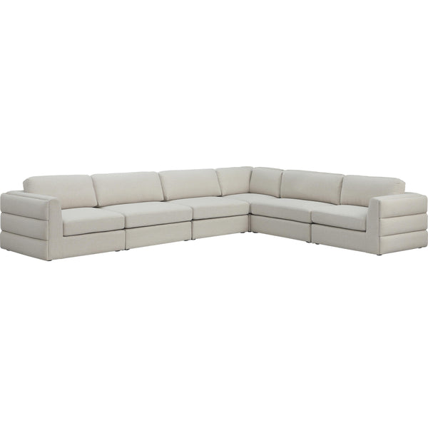 Meridian Beckham Fabric Sectional 681Beige-Sec6D IMAGE 1