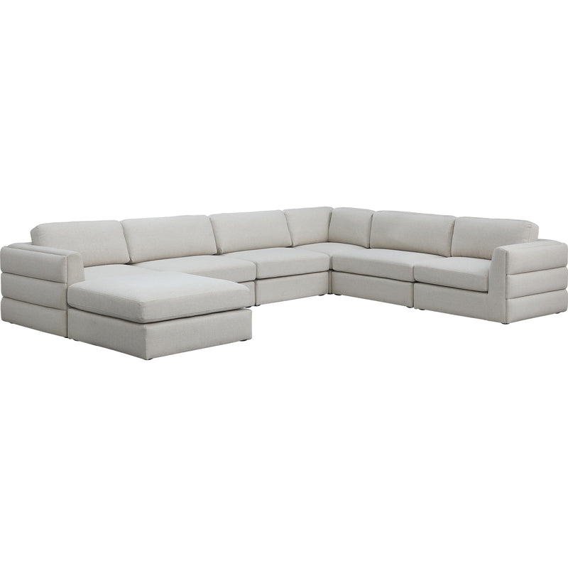 Meridian Beckham Fabric Sectional 681Beige-Sec7A IMAGE 1