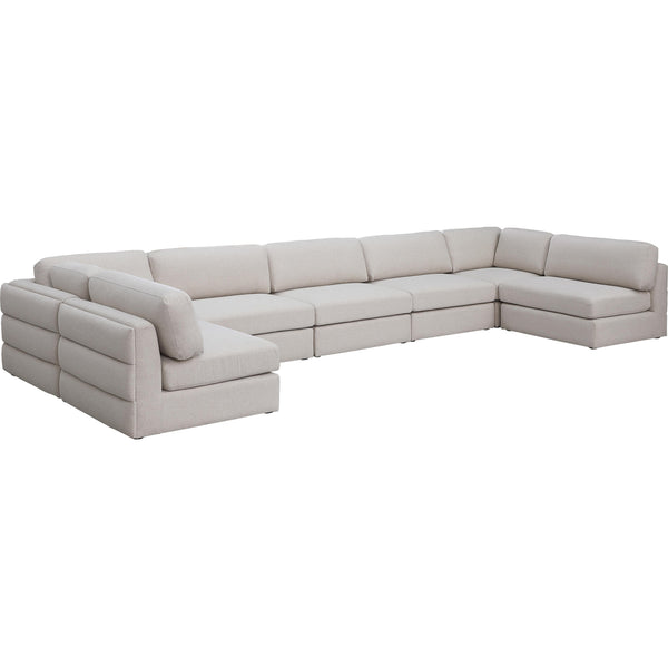 Meridian Beckham Fabric Sectional 681Beige-Sec7B IMAGE 1