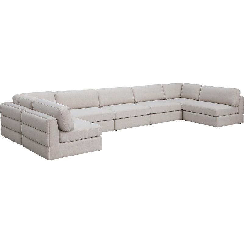 Meridian Beckham Fabric Sectional 681Beige-Sec7B IMAGE 1