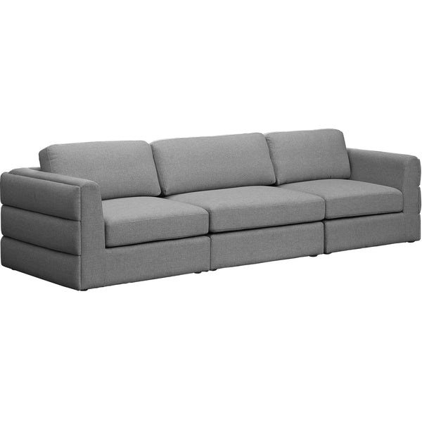 Meridian Beckham Stationary Fabric Sofa 681Grey-S114A IMAGE 1