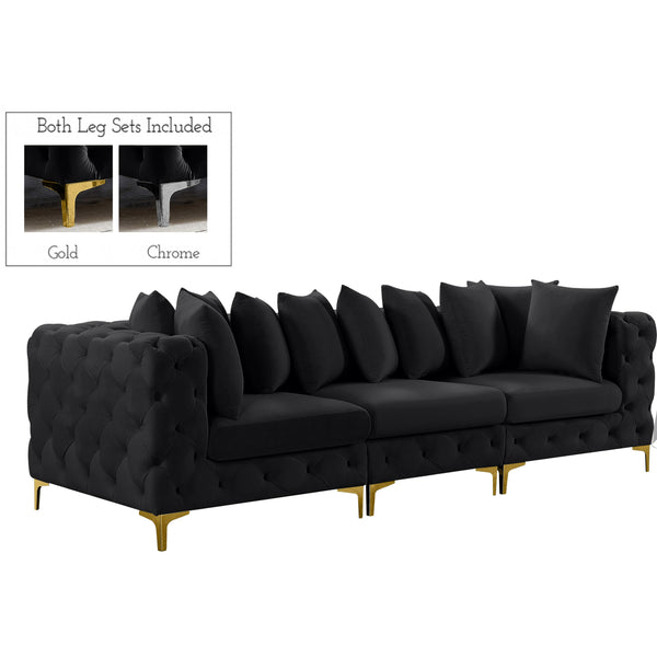 Meridian Tremblay Stationary Fabric Sofa 686Black-S108 IMAGE 1