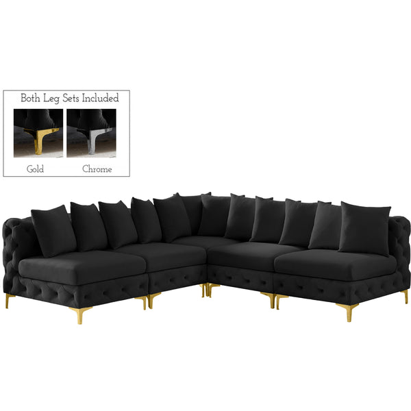 Meridian Tremblay Fabric Sectional 686Black-Sec5B IMAGE 1