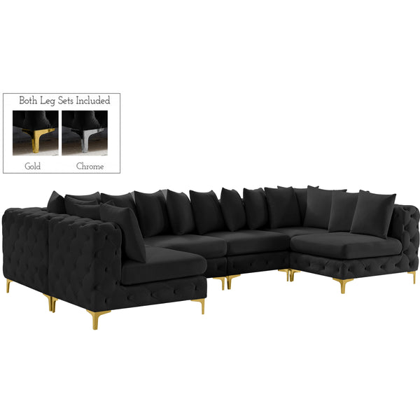 Meridian Tremblay Fabric Sectional 686Black-Sec6B IMAGE 1