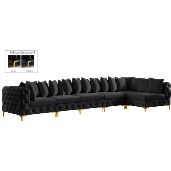 Meridian Tremblay Fabric Sectional 686Black-Sec6C IMAGE 1