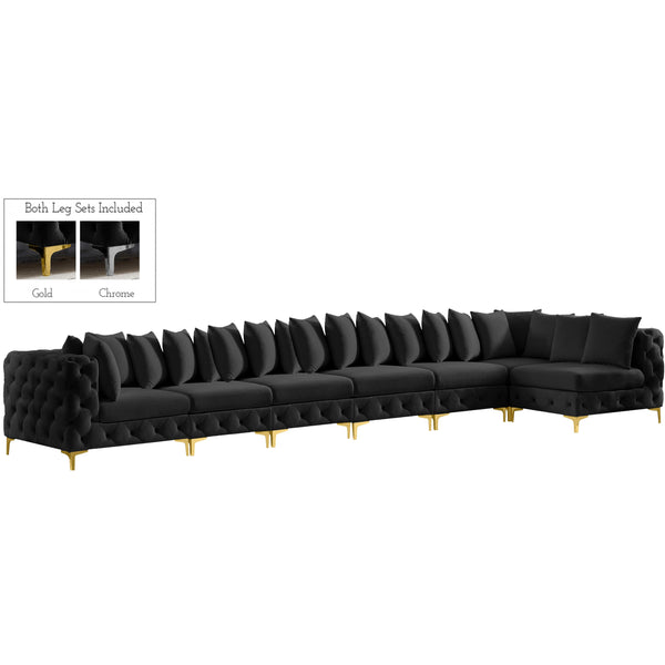 Meridian Tremblay Fabric Sectional 686Black-Sec7B IMAGE 1