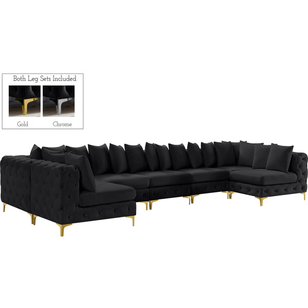 Meridian Tremblay Fabric Sectional 686Black-Sec7C IMAGE 1