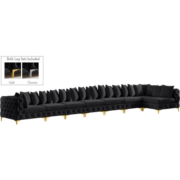 Meridian Tremblay Fabric Sectional 686Black-Sec8B IMAGE 1