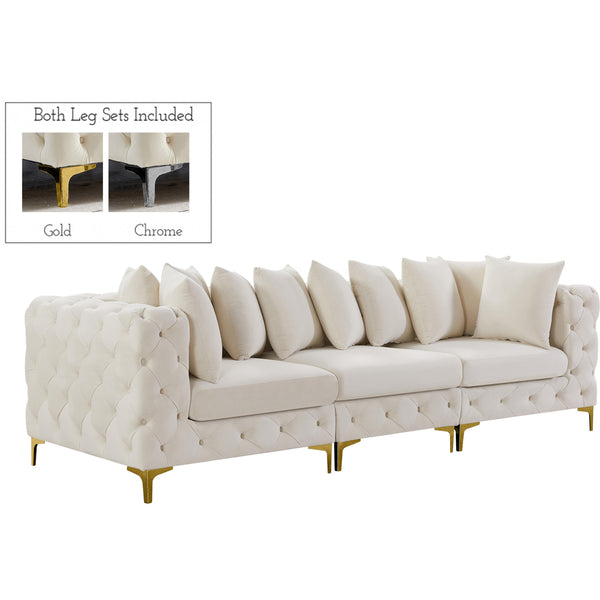 Meridian Tremblay Stationary Fabric Sofa 686Cream-S108 IMAGE 1