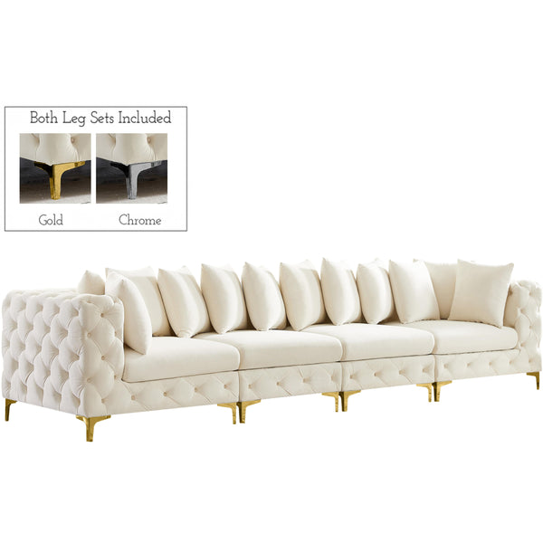 Meridian Tremblay Stationary Fabric Sofa 686Cream-S138 IMAGE 1