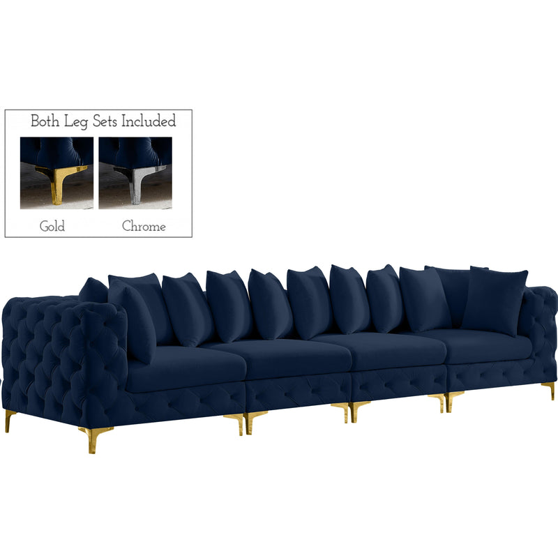 Meridian Tremblay Stationary Fabric Sofa 686Navy-S138 IMAGE 1