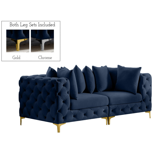 Meridian Tremblay Stationary Fabric Sofa 686Navy-S78 IMAGE 1