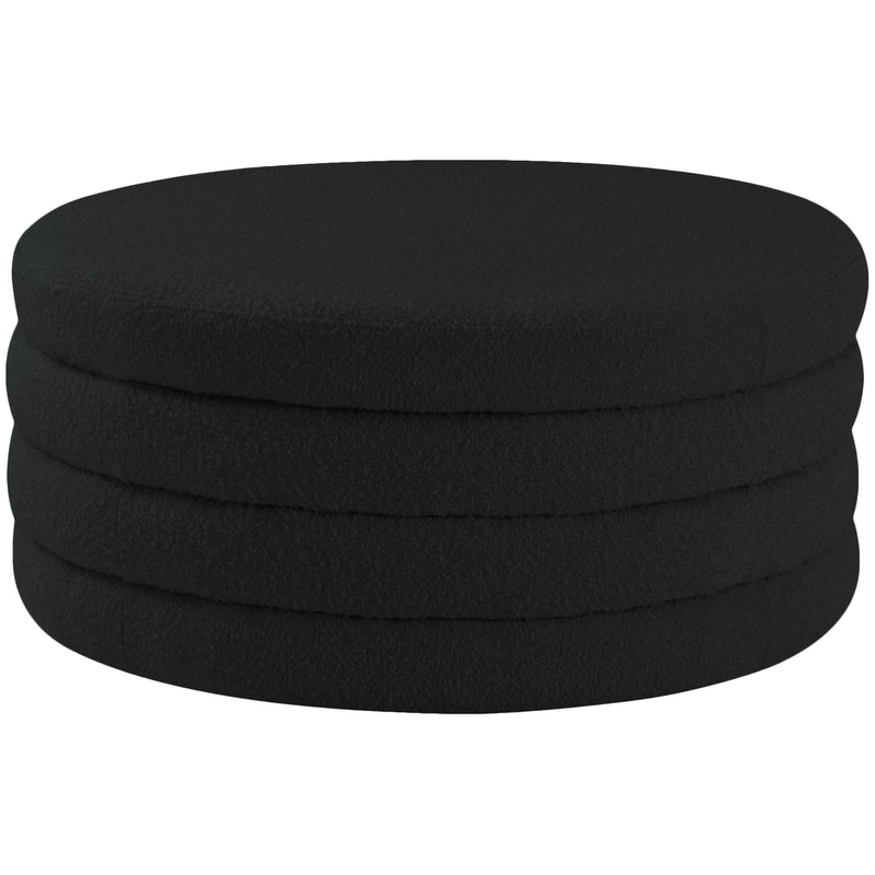 Meridian Aphia Fabric Ottoman 154Black IMAGE 1