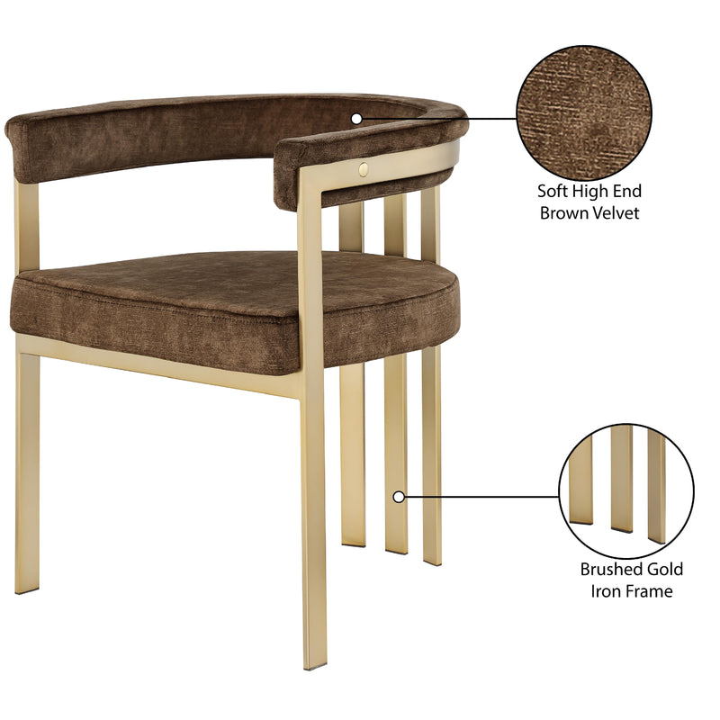 Meridian Marcello Brown Velvet Dining Chair IMAGE 8