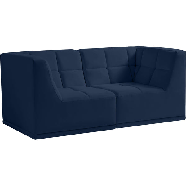 Meridian Relax Stationary Fabric Sofa 650Navy-S68 IMAGE 1