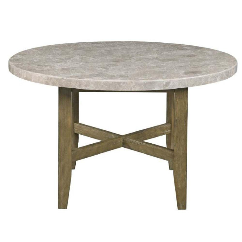 Acme Furniture Round Karsen Dining Table with Marble Top DN01449 IMAGE 2