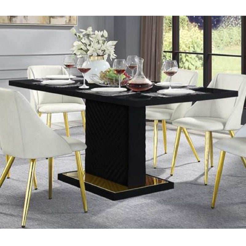 Acme Furniture Gaines Dining Table with Pedestal Base DN01605 IMAGE 1