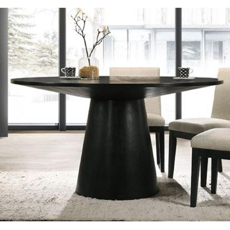 Acme Furniture Round Froja Dining Table with Pedestal Base DN01802 IMAGE 1