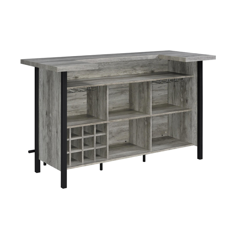 Coaster Furniture Bellemore 182105 Rectangular Storage Bar Unit - Grey Driftwood/Black IMAGE 5