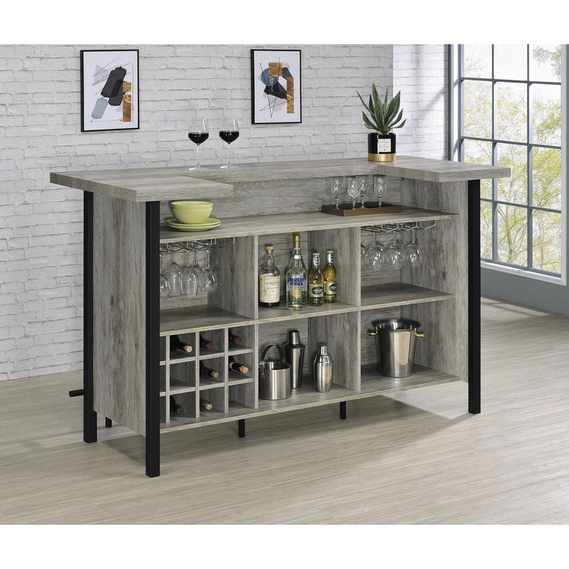 Coaster Furniture Bellemore 182105 Rectangular Storage Bar Unit - Grey Driftwood/Black IMAGE 7