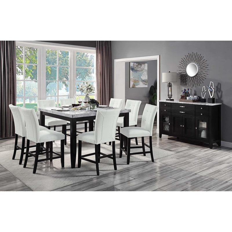 Acme Furniture Square Hussein Counter Height Dining Table with Marble Top DN01444 IMAGE 3