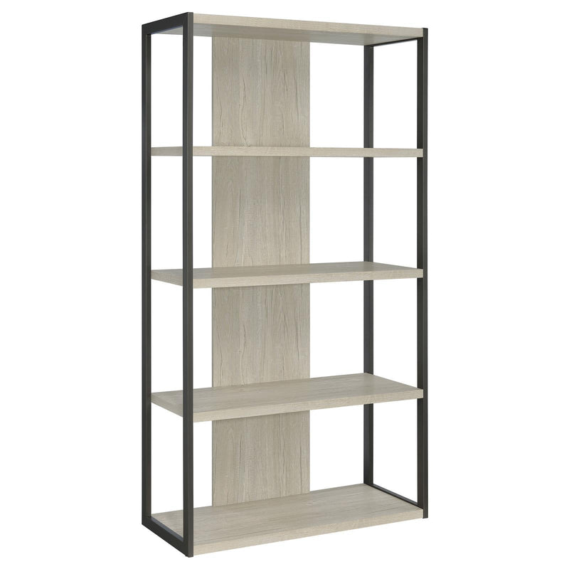 Coaster Furniture Loomis 805883 4-shelf Bookcase - Whitewashed Grey IMAGE 1