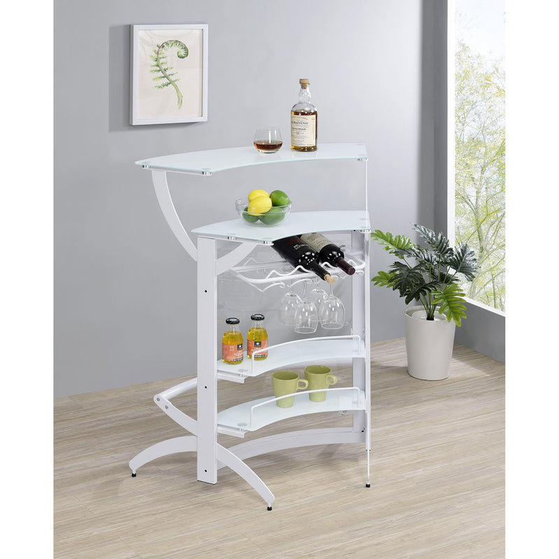 Coaster Furniture Dallas 182136 2-shelf Home Bar - White/Frosted Glass IMAGE 9