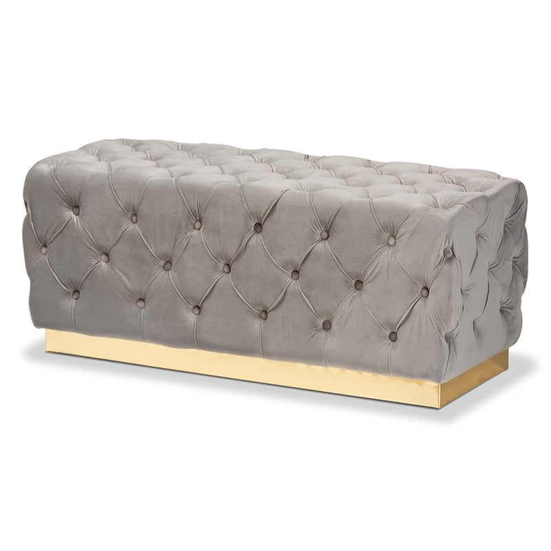 WS-4228-Grey Velvet/Gold-Ottoman