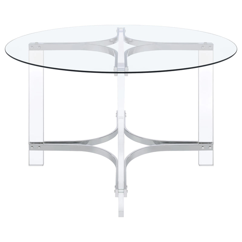 Coaster Furniture Round Keeling Dining Table with Glass Top 108501 IMAGE 5