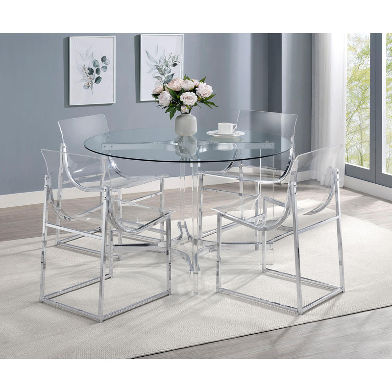 Coaster Furniture Round Keeling Dining Table with Glass Top 108501 IMAGE 7