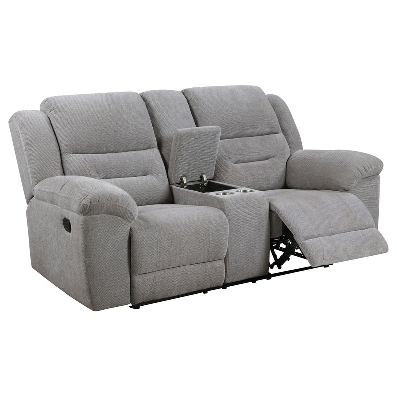 Coaster Furniture Gilson Reclining Fabric Loveseat with Console 602552 IMAGE 4