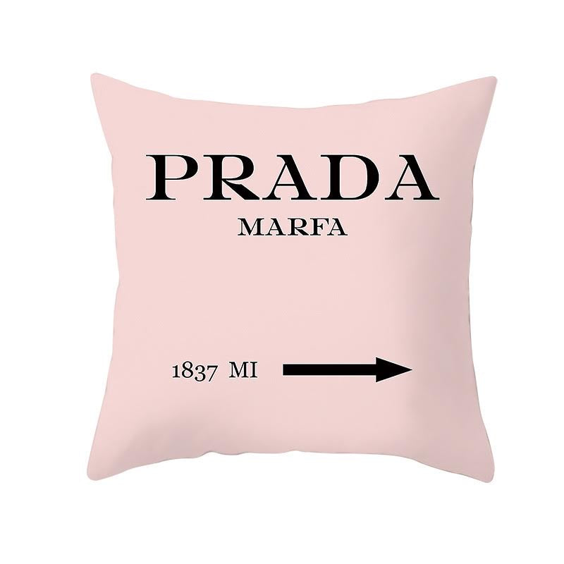 PRADA MARFA 20x20 PILLOW COVER-PINK&BLACK