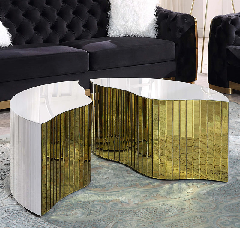 LUXE 3 PIECE WHITE COFFEE TABLE