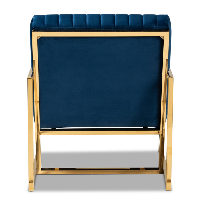 TSF-7754D-Royal Blue/Gold-Accent Chair