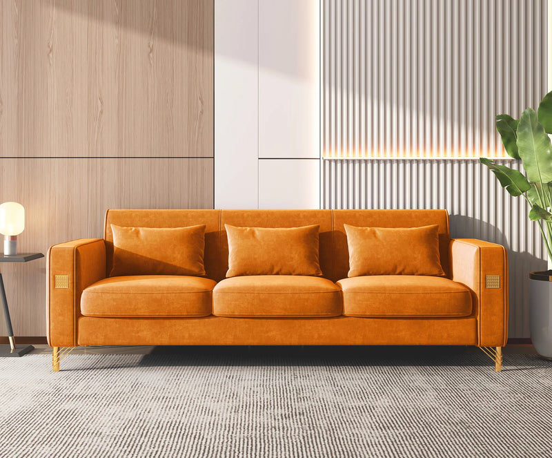 SL80430G Orange Sofa And Lovseat Set