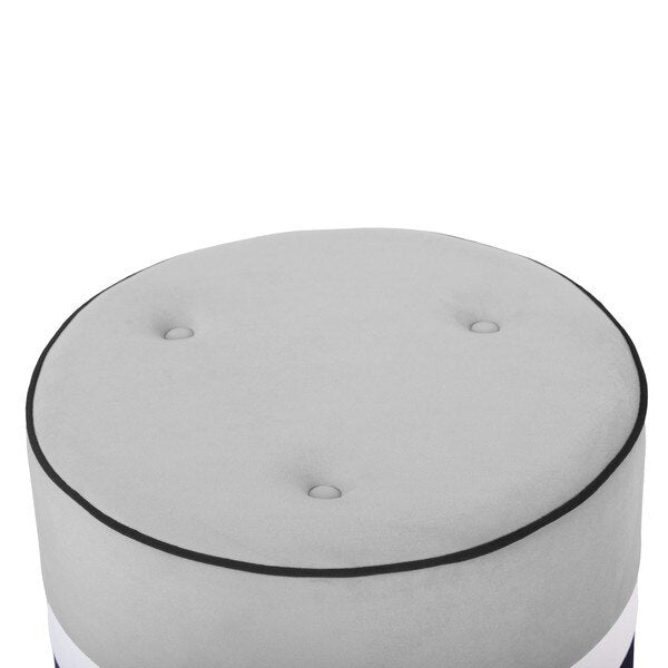 TOV-OC68569 Klondike Grey&Black Velvet Ottoman