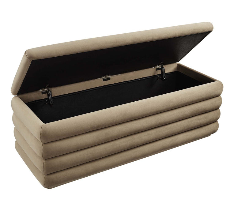 EEI-6664-TAU-Velvet Storage Bench(Taupe)