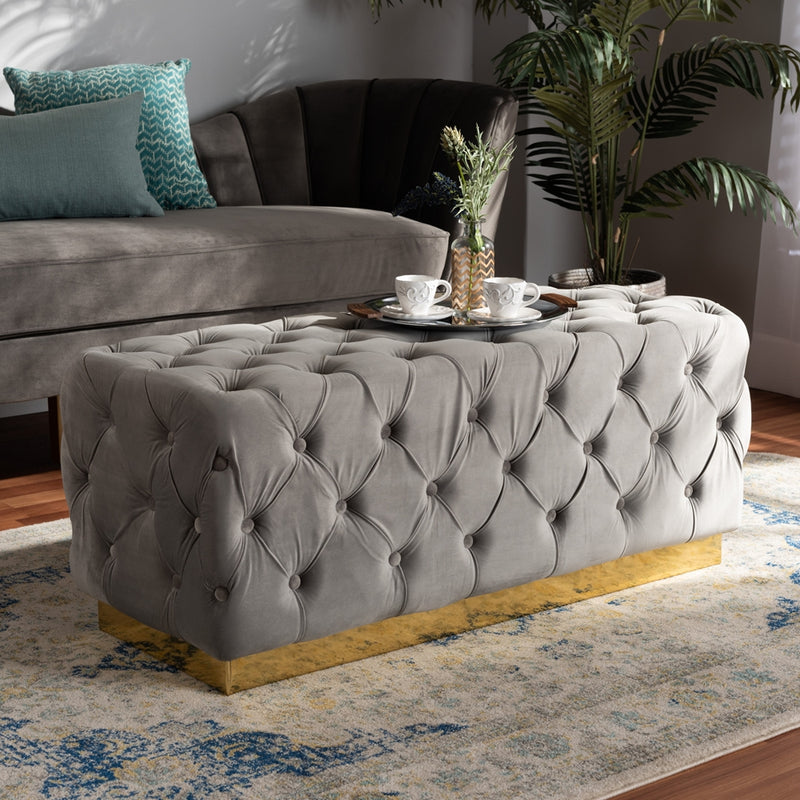 WS-4228-Grey Velvet/Gold-Ottoman