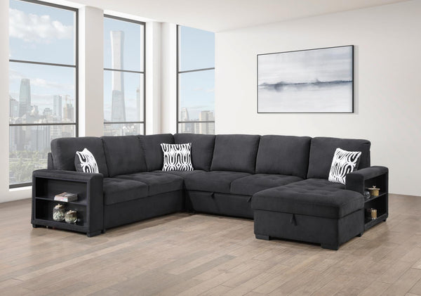 U275 GREY 3PC SECTIONAL W/USB SECTIONAL