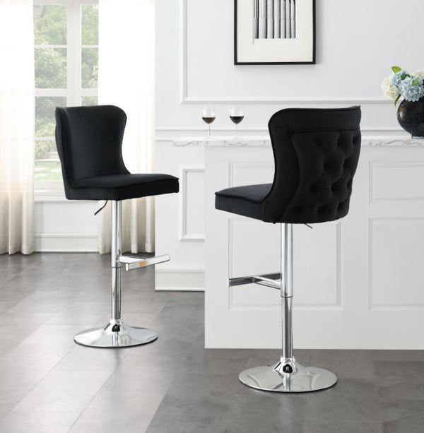 ST110-BLK Black Velvet Bar Stool