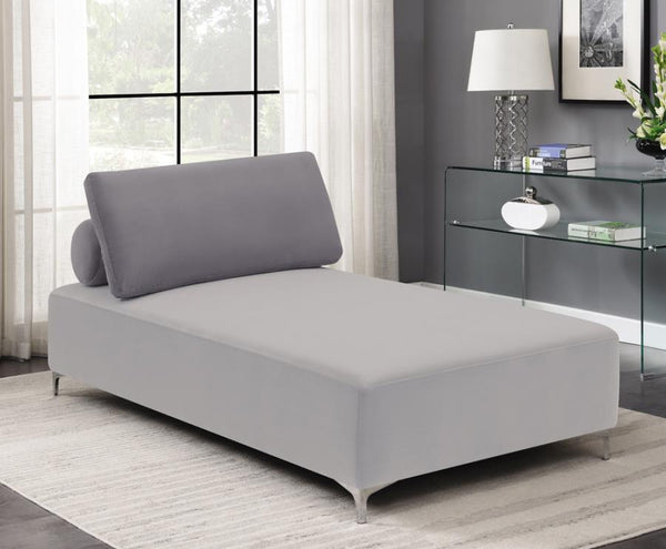 Upholstered Accent Chaise with Removable Pillow Grey 509060