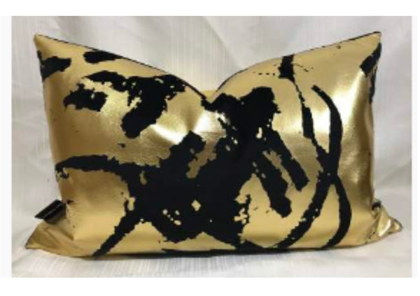 NORDIC 18” X 18”   PILLOW COVER - BLACK & GOLD