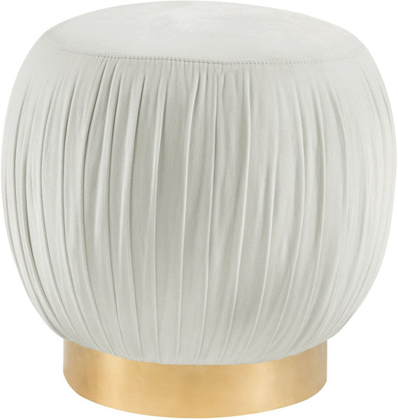 Tulip Cream Velvet Ottoman TOV-O114